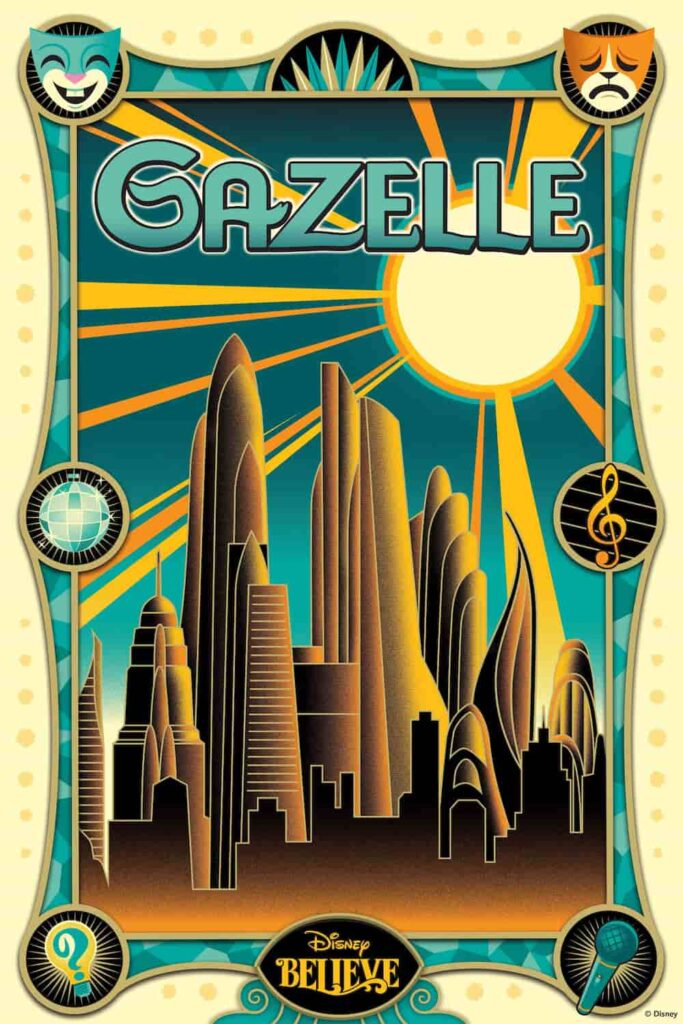 Poster da Gazelle, um dos entretenimentos que estarão disponíveis no novo navio da frota Disney Cruise Line, o Believe